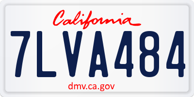 CA license plate 7LVA484