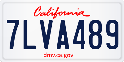 CA license plate 7LVA489