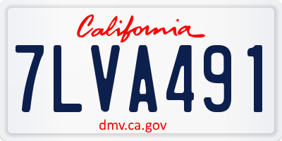 CA license plate 7LVA491