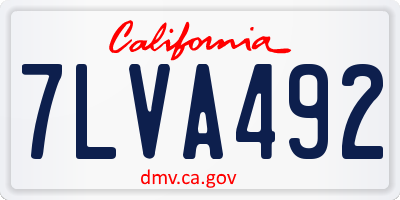 CA license plate 7LVA492