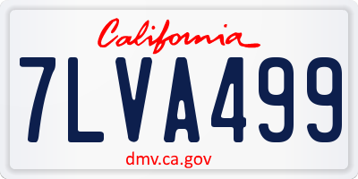 CA license plate 7LVA499