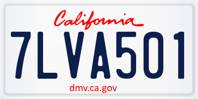 CA license plate 7LVA501