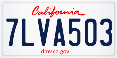 CA license plate 7LVA503