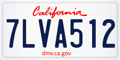 CA license plate 7LVA512