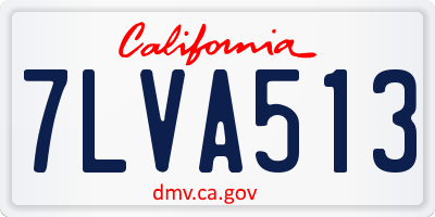CA license plate 7LVA513