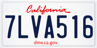 CA license plate 7LVA516