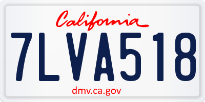 CA license plate 7LVA518