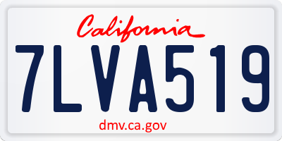 CA license plate 7LVA519