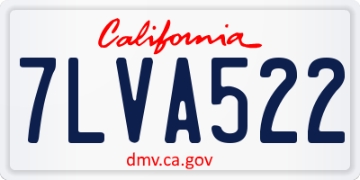 CA license plate 7LVA522