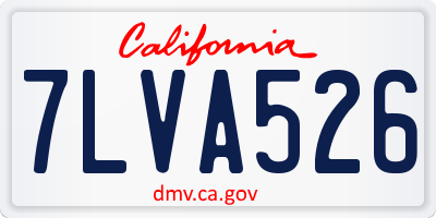 CA license plate 7LVA526