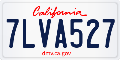 CA license plate 7LVA527