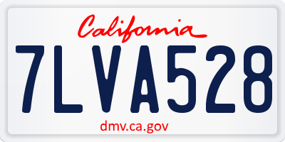 CA license plate 7LVA528