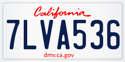 CA license plate 7LVA536
