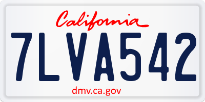 CA license plate 7LVA542
