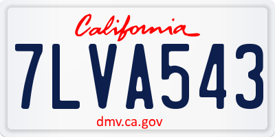 CA license plate 7LVA543