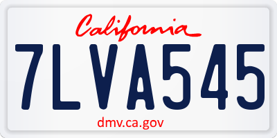 CA license plate 7LVA545