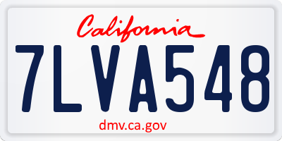CA license plate 7LVA548