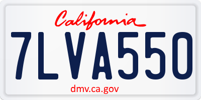 CA license plate 7LVA550