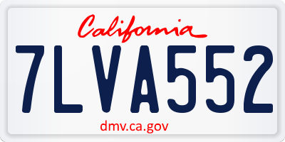 CA license plate 7LVA552