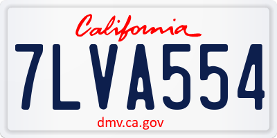 CA license plate 7LVA554