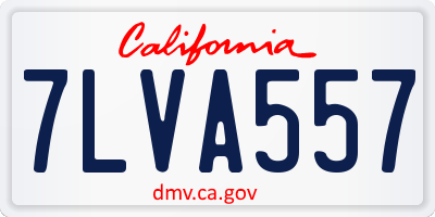 CA license plate 7LVA557