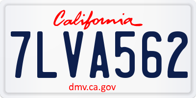CA license plate 7LVA562