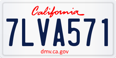 CA license plate 7LVA571