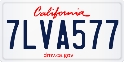 CA license plate 7LVA577