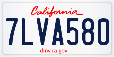 CA license plate 7LVA580