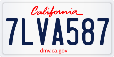 CA license plate 7LVA587