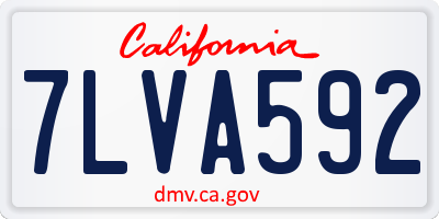 CA license plate 7LVA592