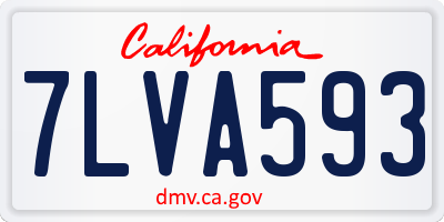 CA license plate 7LVA593