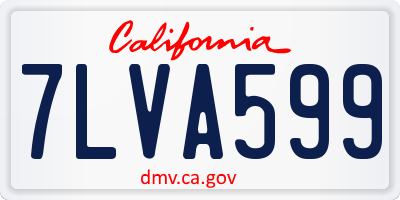 CA license plate 7LVA599