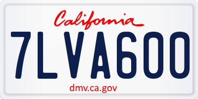 CA license plate 7LVA600