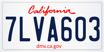 CA license plate 7LVA603