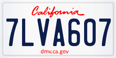 CA license plate 7LVA607