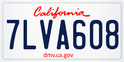 CA license plate 7LVA608