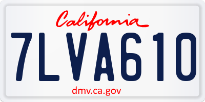 CA license plate 7LVA610
