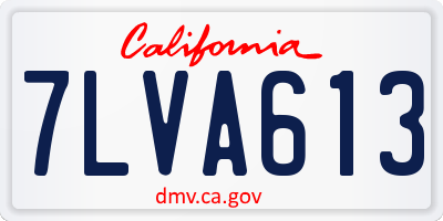 CA license plate 7LVA613