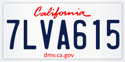 CA license plate 7LVA615