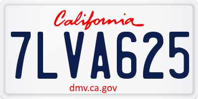 CA license plate 7LVA625