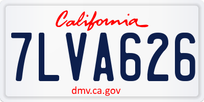 CA license plate 7LVA626