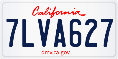 CA license plate 7LVA627