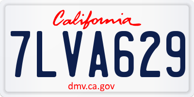CA license plate 7LVA629