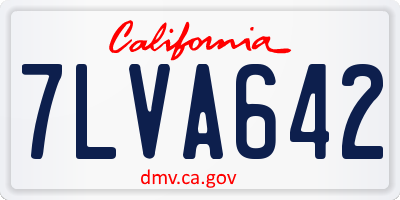 CA license plate 7LVA642