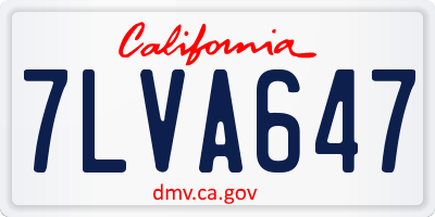 CA license plate 7LVA647