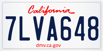 CA license plate 7LVA648