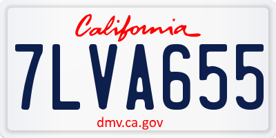 CA license plate 7LVA655