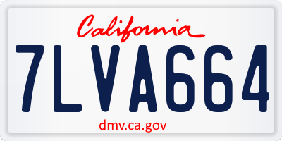 CA license plate 7LVA664