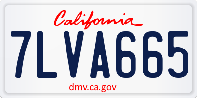 CA license plate 7LVA665